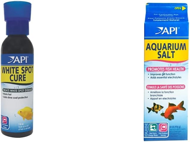 API Liquid Super ICK Cure Fish Remedy, Freshwater and Saltwater Fish Medication (Pack of 1) and API Aquarium Salt Freshwater Aquarium Salt 33-Ounce Box