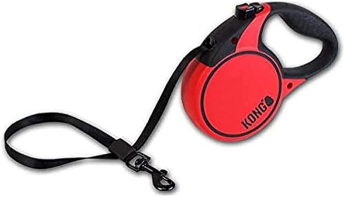 Alcott Kong Terrain Retractable Dog Leash, Medium, Red, 16' Long