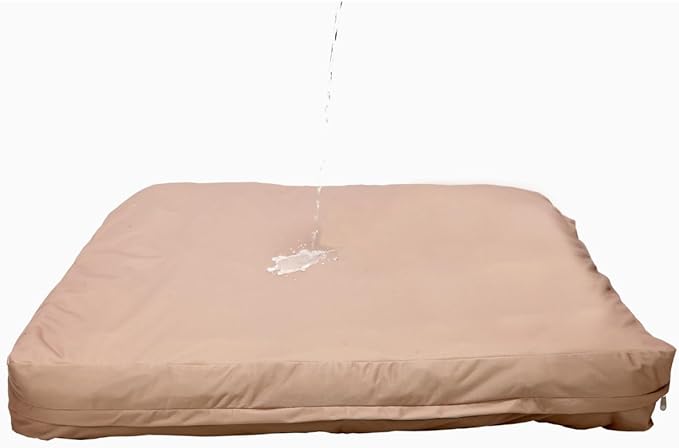 Dog Bed Liner - USA Based - Premium Durable Waterproof Heavy Duty Machine Washable Material with Zipper Opening - 2 Year Warranty - Large - Tan