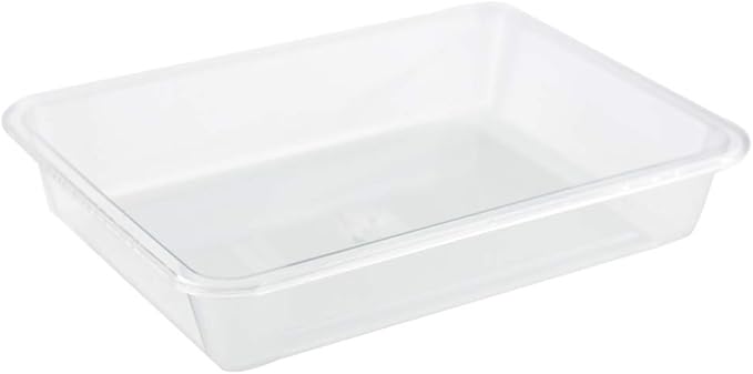 OMEM Reptile food bowl large water dish, wood plate, bowl turtles (S=27 * 21 * 4.7, White)