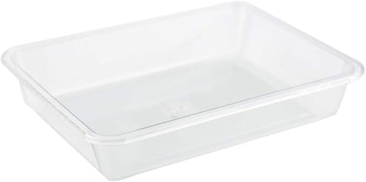 OMEM Reptile food bowl large water dish, wood plate, bowl turtles (S=27 * 21 * 4.7, White)