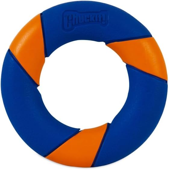 Chuckit! Ultra Squeaker Ring Dog Toy, Outdoor Fetch and Chase Toy for All Breed Sizes, multi-color