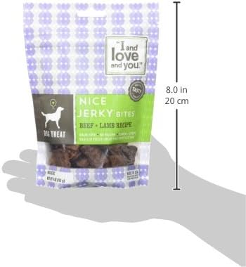 I and love and you Nice Jerky Bites - Beef + Lamb - Grain Free, Real Beef, Training Treat, Chewy Dog Treats, Filler Free, 4oz