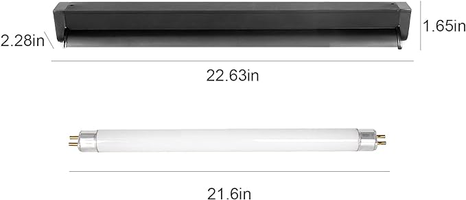 REPTI ZOO T5 HO UVB Lighting Combo Kit, Terrarium Hood Comes with Desert 10.0 UVB T5 Lamp (24W)