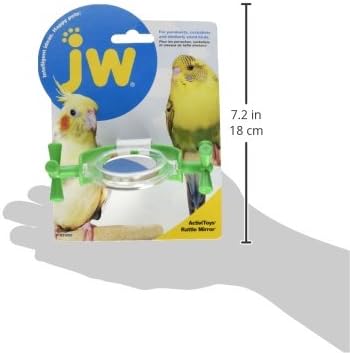 JW Pet Company Activitoy Rattle Mirror Small Bird Toy, Colors Vary