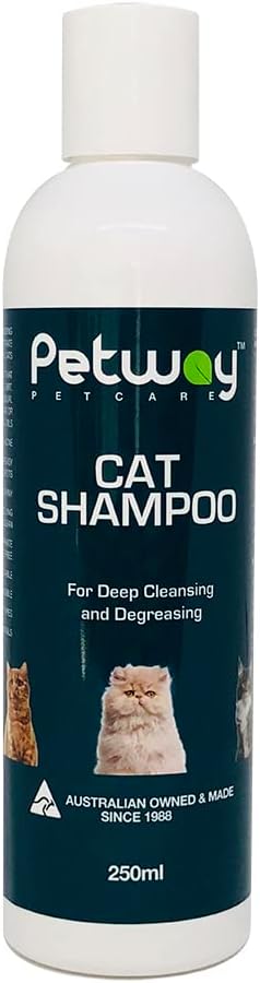 Petway Petcare Cat Shampoo, Anti Dandruff Shampoo for Deep Cleanse & Degreasing, Removes Excess Oils, Dirt and Dandruff, pH Balanced, Parabens & Sulfates Free, Cruelty Free, 8.5 Fl Oz (250ml)