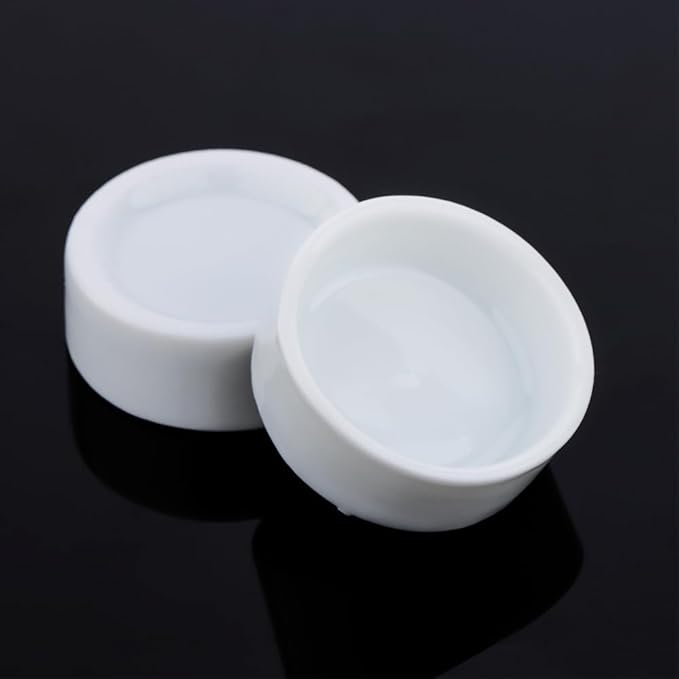 6 Pack Tarantula Ceramic Feeding Bowl Hermit Crab Water Bowl Spider Snail Insect Micro Food Dish (White, 1.25" D, 0.51" H)