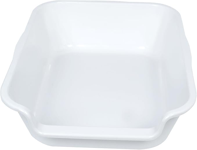 1 Pack Extra Large Dog Litter Box Pan Tray (ABS Material), Low Entry Jumbo Senior Litter Boxes for Multiple Kitten Big Cats, Pet Safe Indoor Dog Potty (White, 20" L x 15" W)