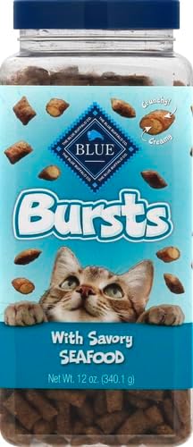 Blue Buffalo Bursts Crunchy Cat Treats, Seafood 12-oz Tub