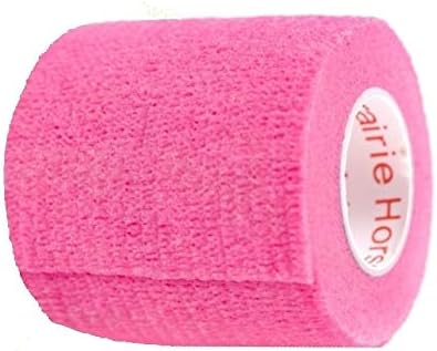 2 Inch Vet Wrap Tape Bulk (Neon Pink) (Pack of 12) Self Adhesive Adherent Adhering Flex Bandage Grip Roll for Dog Cat Pet Horse