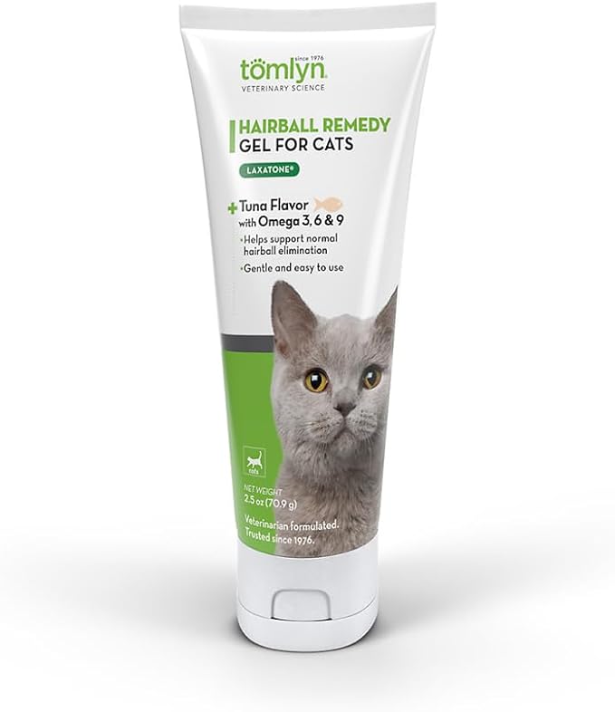 TOMLYN Laxatone Tuna-Flavored Hairball Remedy Gel for Cats and Kittens, 2.5oz