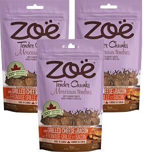 (3 Pack) Zoe Grilled Cheese and Bacon Dog Treats - 5.3 Ounces Each