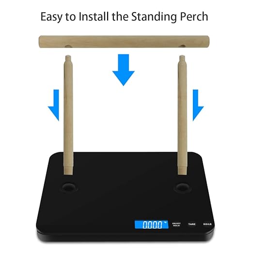 Pet Scale for Birds, Birds Weight Scale for Parrots, Capacity 44lbs(±0.03oz), High Accuracy 1 Gram Scale, Easy Install Bird Training Stand and Perch, Designed for Middle Size Birds Below 20Kgs