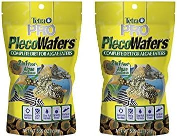 Tetra PRO PlecoWafers 5.29 Ounces, Nutritionally Balanced Vegetarian Fish Food for Bottom Feeders, Concentrated Algae Center (Pack of 2)