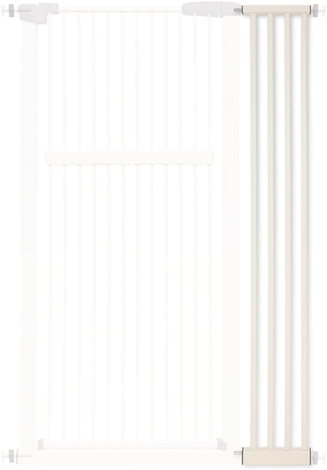 Extra Tall Pet Gate 55.12" High Pressure Mounted 8.27" Wide Extension kit 1.37" Gap (8.27", Cream White)
