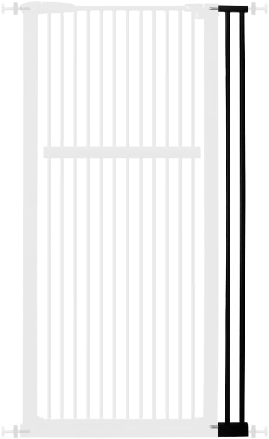 Extra Tall Pet Gate 55.12" High Pressure Mounted 4.13" Wide Extension kit 1.37" Gap (4.13", Black)