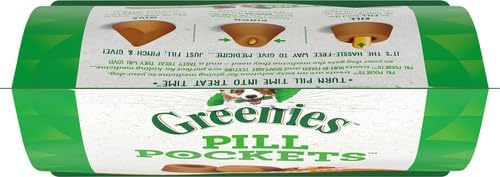 GREENIES PILL POCKETS for Dogs Capsule Size Natural Soft Dog Treats, Cheese Flavor, 15.8 oz. Pack (60 Treats)