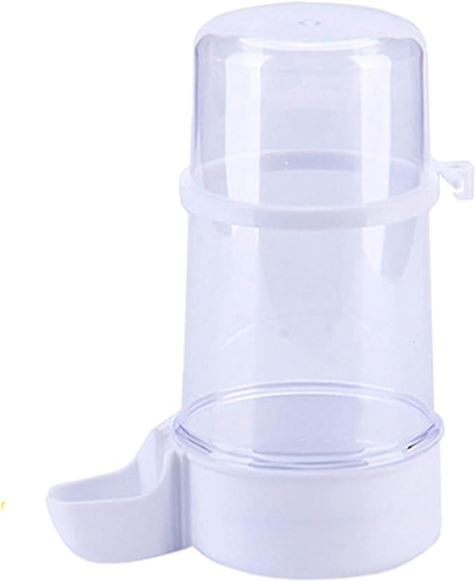 Pet Bird Water Feeder, 13.5 Fl Oz Parrot Water Dispenser for Cage, Bird Cage Suspended Automatic Water Dispenser, Bird Feeders for Parakeet Budgie Cockatiel Lovebirds Canary Finch (White)