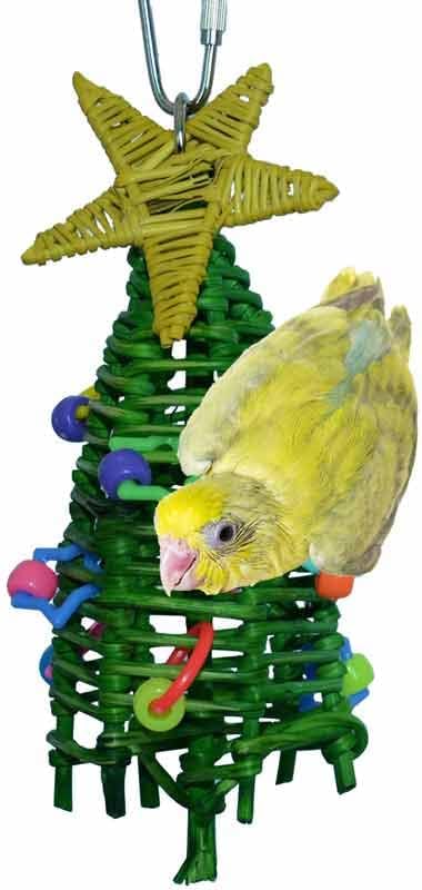 Super Bird Creations SB872 Mini XMas Tree Bird Toy, Small/Medium Bird Size, 7" x 2"