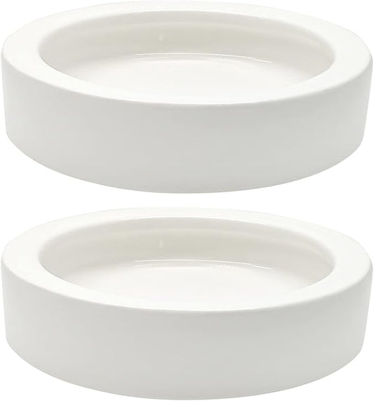 2 Pcs Reptile Food Bowl Ceramic Water Feeder Bowls Anti- Escape Mini Reptile Feeder for Lizard, Gecko etc, Round