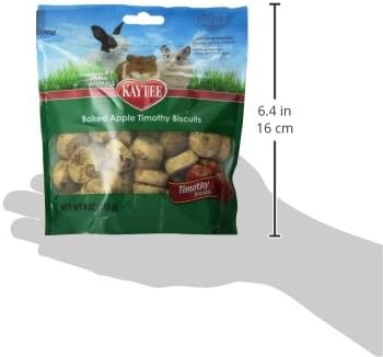 Kaytee Timothy Biscuits Baked Treat for Pet Guinea Pigs, Rabbits & Other Small Animals, Apple, 4 oz (Pack of 2)