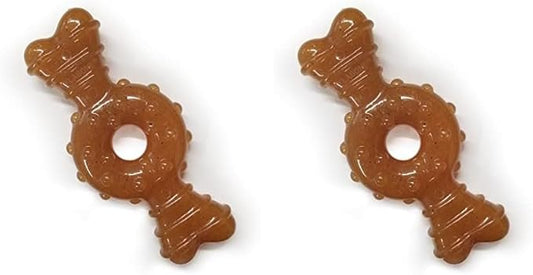 Nylabone Puppy Ring Bone Chew Toy - Puppy Chew Toys for Teething - Puppy Supplies - Chicken Flavor, Small/Petite (1 Count) (Pack of 2)