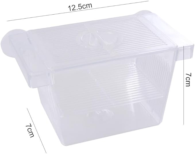 Fish Breeding Box Acrylic Hatchery Incubator Tank with Suction Cups Clownfish Incubator for Baby Fish Shrimp and Guppy