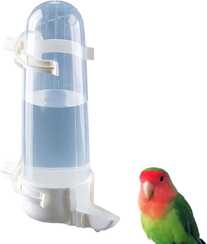 Pet Bird Waterer, 8.45 Fl Oz Parrot Water Feeder, Bird Cage Suspended Automatic Water Dispenser, Bird Feeders for Parakeet Budgie Cockatiel Lovebirds Canary (1Pcs)