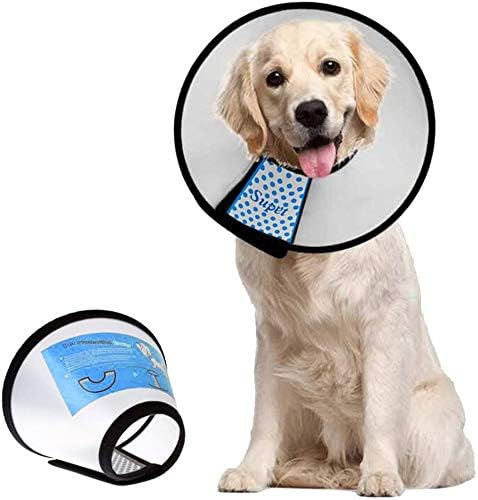 Supet Dog Cone Collar Adjustable After Surgery, Comfortable Pet Recovery Collar & Cone for Large Medium Small Dogs, Elizabethan Dog Neck Collar Plastic Practical