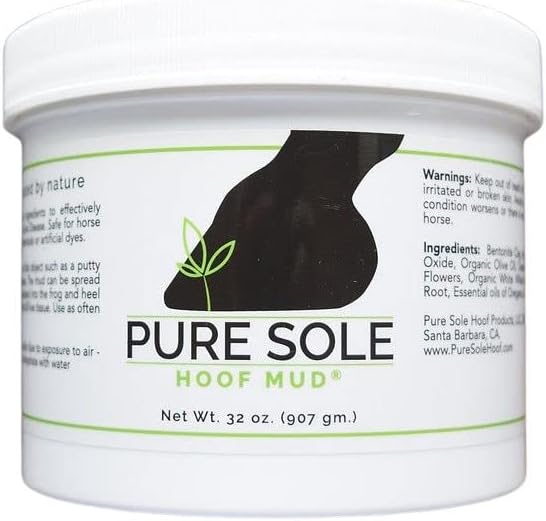 Thrush Treatment for Horses - Pure Sole Hoof Mud - Hoof Clay for Horses - A Horse Hoof Care Product for Thrush, White Line, and Hoof Wall Separation | Use Regularly for A Healthy Hoof - 32 oz.