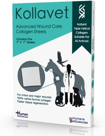 Animal Wound Care Dressing for Cats, Dogs, Horses, Reptiles, Pets, and Working Animals (5 Pack - 7x7 Inch Sheets)