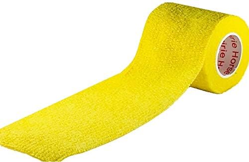 2 Inch Vet Wrap Tape Bulk (Yellow) (Pack of 24) Self Adhesive Adherent Adhering Flex Bandage Grip Roll for Dog Cat Pet Horse