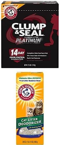 Bundle of ARM & HAMMER Clump & Seal Platinum Clumping Cat Litter, Multi-Cat, 27.5lb + ARM & Hammer Cat Litter Deodorizer 30 oz