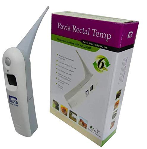 Pavia Rectal Temp Veterinary Thermometer for Dogs, Cats, Horses, Pets and Livestock. Accurate Temps in Only 6 Seconds. Beeps When Ready. Trusted by Veterinarians, Breeders and Pet Owners.