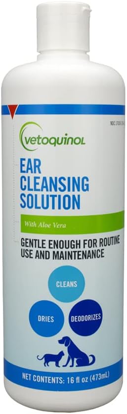 Vetoquinol Ear Cleansing Solution for Dogs and Cats - 16oz