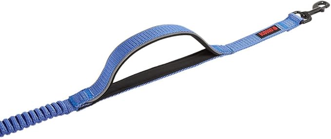 KONG Reflective Shock Absorbing Hands-Free Bungee Dog Leash 6' (Blue)