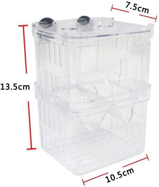 1PCS Fish Breeding Box,Isolation Breeding Box Transparent Fish Tank Incubator with Suction Cup for Small Fish