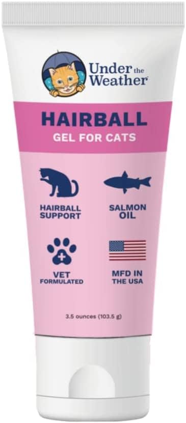 Under the Weather Hairball Supplement | Vet Formulated Hairball Remedy for Cats | Supports and Aids Normal & Natural Elimination of Hairballs in Adult Cats (Gel)