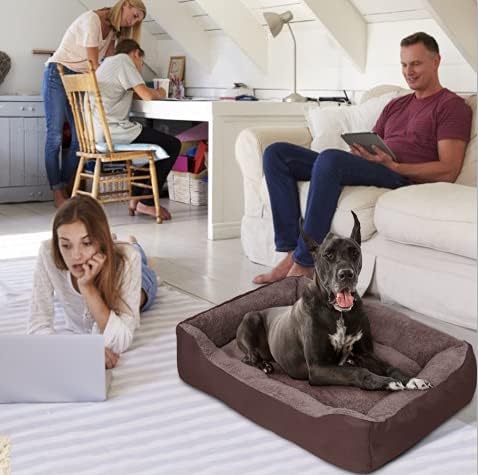 PUPPBUDD Dog Beds for Extra Large Dogs, Rectangle Washable Dog Bed Comfortable and Breathable Pet Sofa Warming Orthopedic Dog Bed for Jumbo Dogs