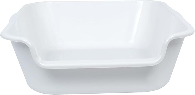 1 Pack Extra Large Dog Litter Box Pan Tray (ABS Material), Low Entry Jumbo Senior Litter Boxes for Multiple Kitten Big Cats, Pet Safe Indoor Dog Potty (White, 20" L x 15" W)