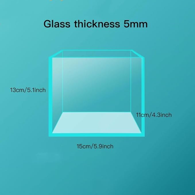 Small Nano Tall Rimless Tank, Small Glass Fish Tank, Small Betta Fish Tank, Small Aquarium, min Aquarium, Betta Tank (0.7 Gallon 5.9X 4.3x5.1inch/15 * 11 * 13cm)