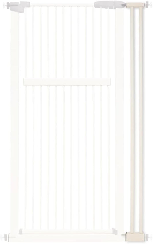 Extra Tall Pet Gate 55.12" High Pressure Mounted 4.13" Wide Extension kit 1.37" Gap (4.13", Cream White)