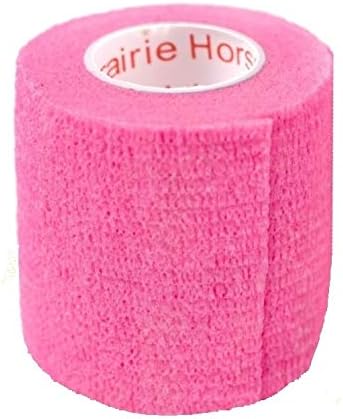 2 Inch Vet Wrap Tape Bulk (Neon Pink) (Pack of 12) Self Adhesive Adherent Adhering Flex Bandage Grip Roll for Dog Cat Pet Horse