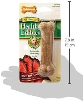 Nylabone (3 Pack) Healthy Edibles Dog Chew Treat Bones for X-Small/Petite Size (Roast Beef)