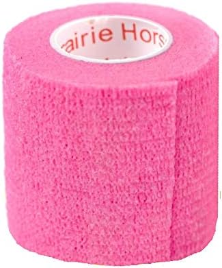 Prairie Horse Supply 2 Inch Vet Wrap Tape Bulk (Green, Pink, Red and Black Paw Prints on Green, Pink, Red) (Pack of 6) Self Adhesive Adherent Adhering Flex Bandage Grip Roll for Dog Cat Pet