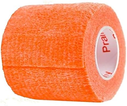 2 Inch Vet Wrap Tape Bulk (Orange) (Pack of 24) Self Adhesive Adherent Adhering Flex Bandage Grip Roll for Dog Cat Pet Horse