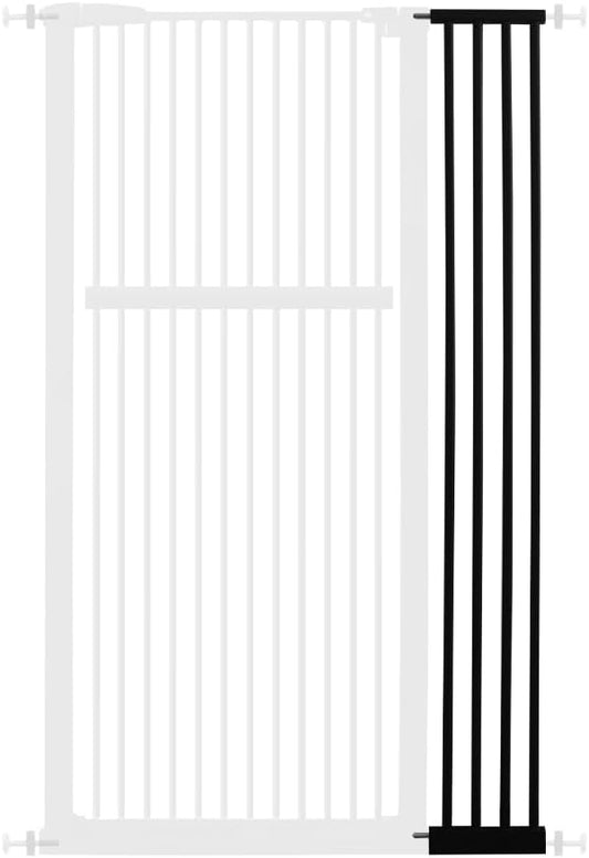 Extra Tall Pet Gate 55.12" High Pressure Mounted 8.27" Wide Extension kit 1.37" Gap (8.27", Black)