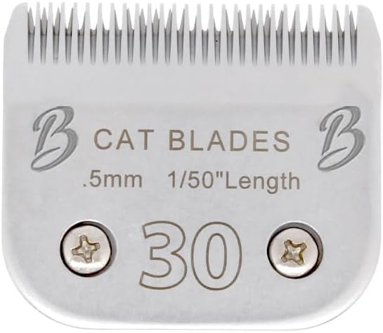 Detachable A Series 30 Blades Cat Clippers Cuts length 1/50" - 0.5mm Japanese High Carbon Steel Cat Clipper Supplies | Cat Grooming Blade (Compatible A5 Series Clippers for Cats(30C)