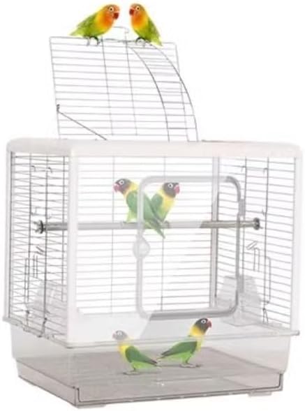 Bird Cage 27-inch Inch Wrought Iron Parrot Cage Acrylic See-Through Standing Flight Parakeet Cage for Cockatiels Cheek Conure Lovebird Budgie Finch Canary