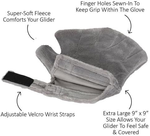Exotic Nutrition Calming Glove - Comfy Bonding Mitt for Sugar Gliders, Hedgehogs, Rats, Hamsters, & Other Small Pets